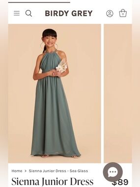 Birdy Grey Sea Glass Halter Junior Gown